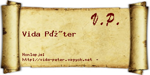 Vida Péter névjegykártya